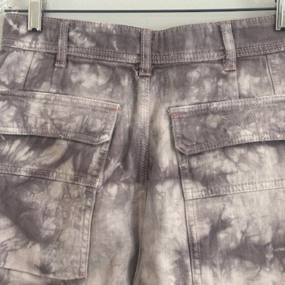 Free People We The Free Tie Dye Madison Lavender Beige Utility Jeans NEW 29 - Picture 12 of 16